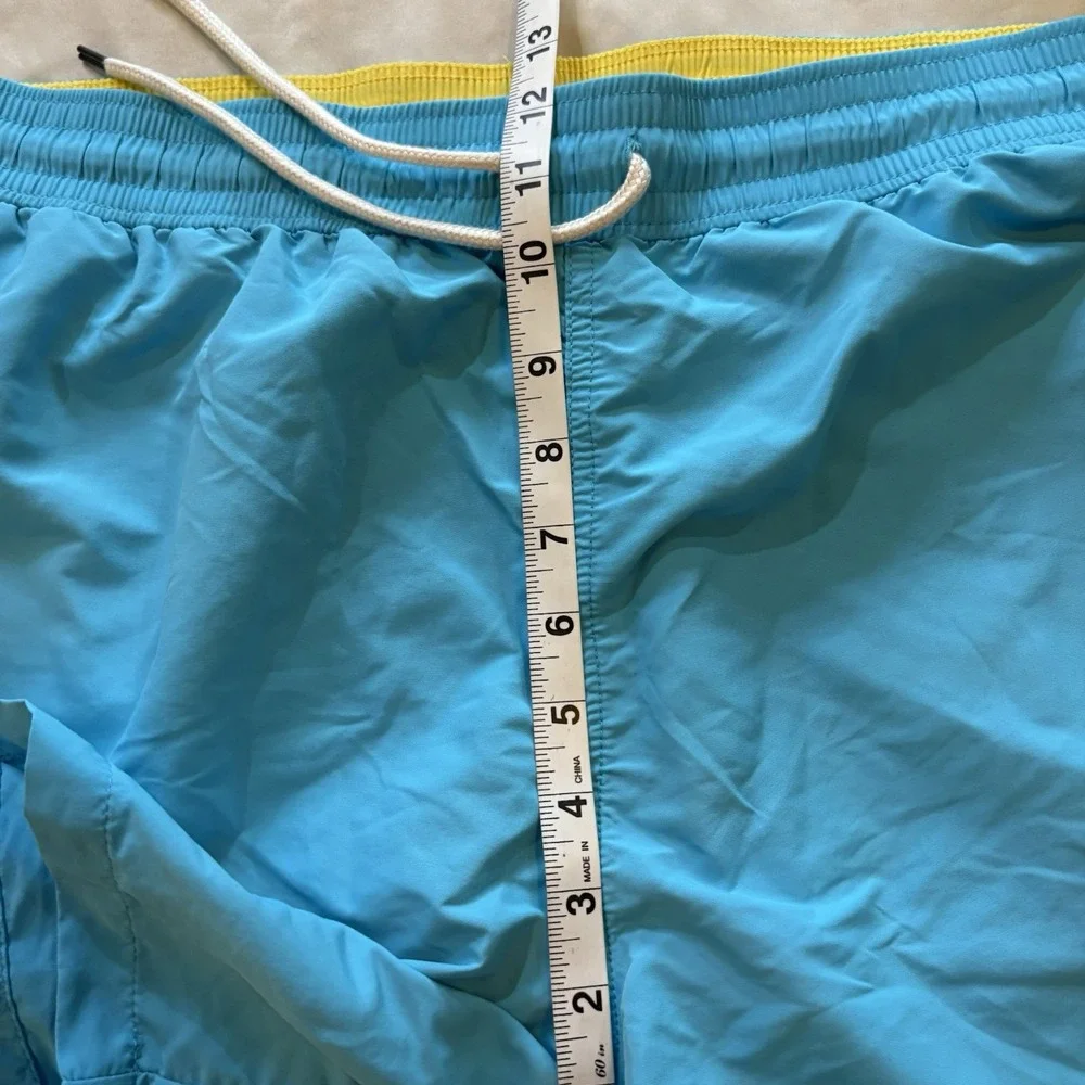 Polo‎ Ralph Lauren Swim Trunks Shorts Men Lined Yellow Pony Size XXL Blue Beach